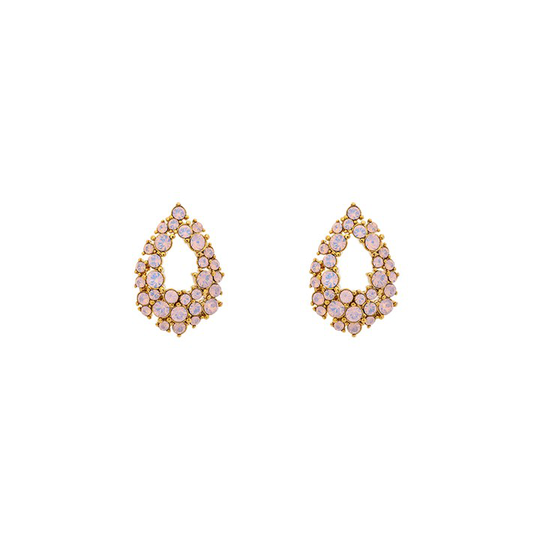 Petite Alice örhängen - Rose opal (guld)