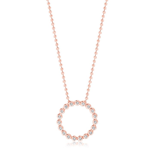 SARDINIEN CIRCOLO halsband vita Zirkoner (rosé)
