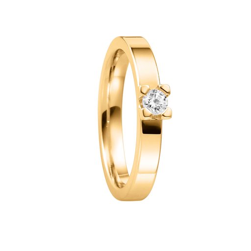 Diamantring i 18K guld, 53