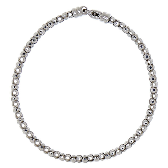 Bear popcorn brace armband Silver 19 cm