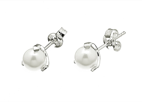 Pearl small stud örhänge Silver