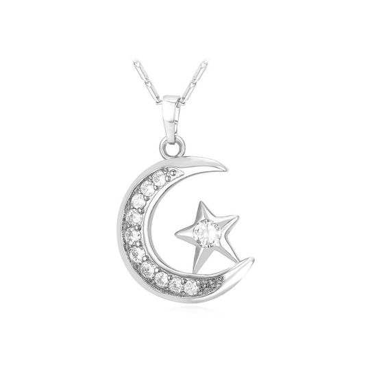 Halsband med halvmåne och stjärna - Silver