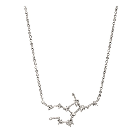 Virgo (Jungfrun) star sign halsband - Crystal (silver)