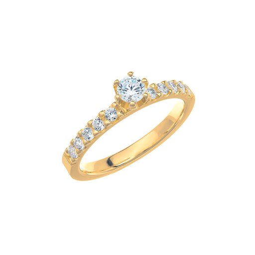 Diamantring i 18K guld, 58