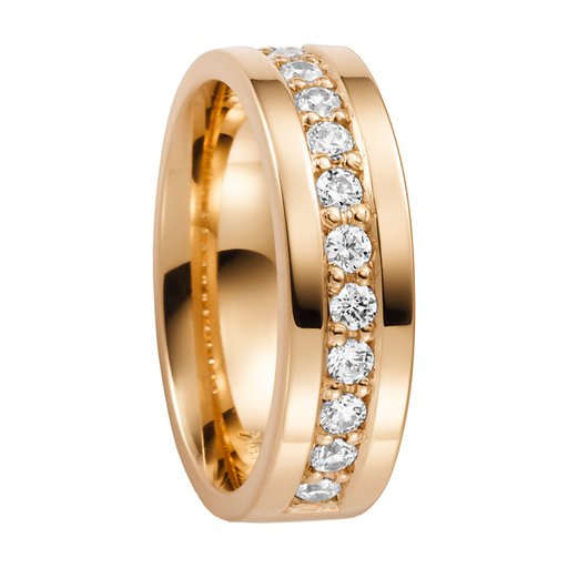 Diamantring i 18K guld, 61