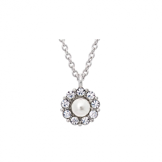 Petite Miss Sofia pearl halsband - Crystal (Silver)