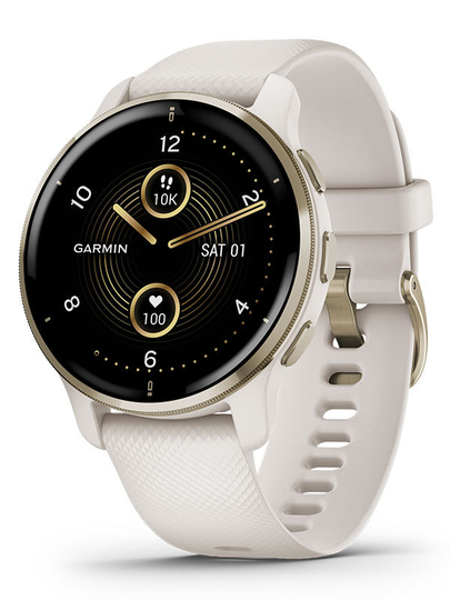 GARMIN Venu 2 Plus - Guldfärgad infattning i rostfritt stål