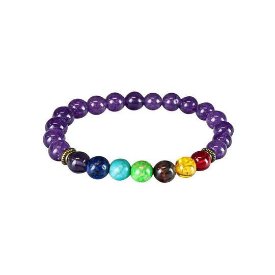Chakraarmband med lila pärlor