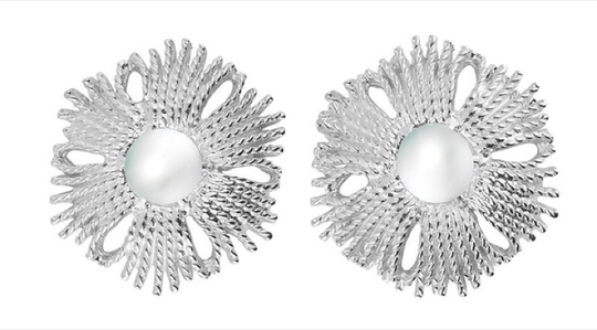 Gatsby big Pearl örhänge Silver