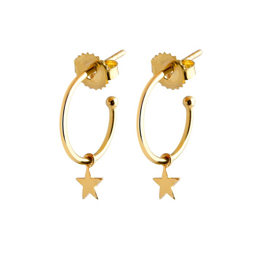 Mini Hoops örhänge Star (guld)