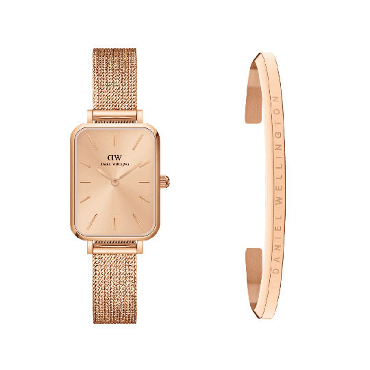 Daniel Wellington DW Quadro Unitone + Classic Bracelet 20x26mm Roséguld