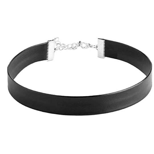 Halsband, Choker - Svart Konstläder