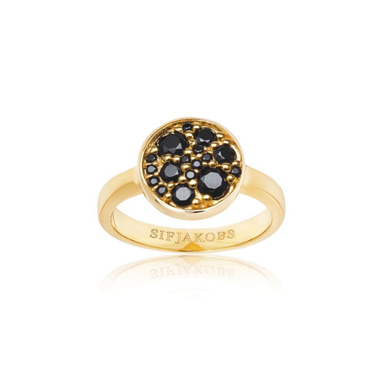 NOVARA ring svarta Zirkoner (guld)
