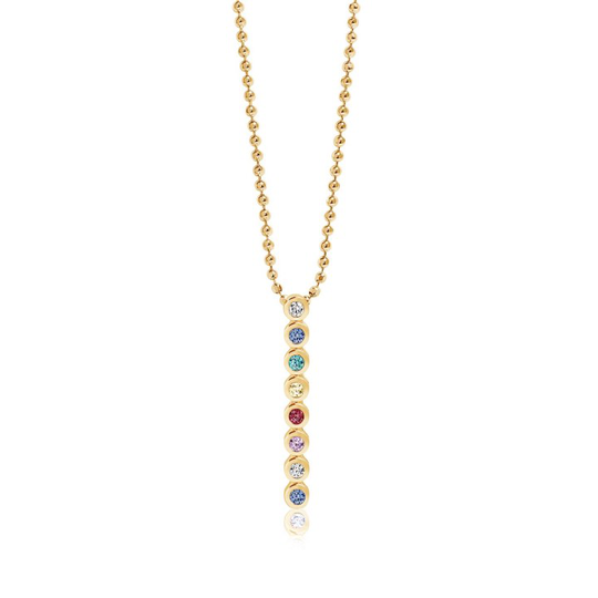 SARDINIEN OTTO halsband mångfärgade Zirkoner (guld) 45 cm