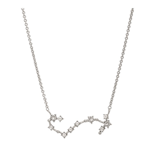 Scorpio (Skorpionen) star sign halsband - Crystal (silver)