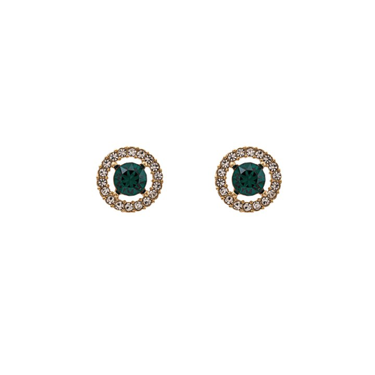 Miss Miranda örhängen - Emerald (guld)