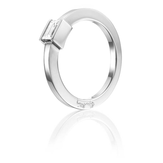 Deco Wedding Ring Vitguld