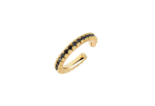 ELLERA MEDIO EAR CUFF svarta Zirkoner (guld)