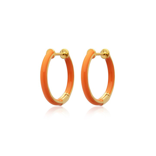 Enamel thin hoops orange (gold)