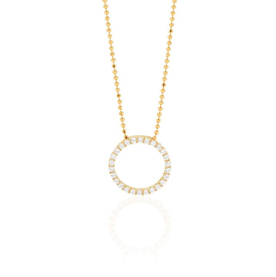 BIELLA halsband vita Zirkoner (guld) 45 cm