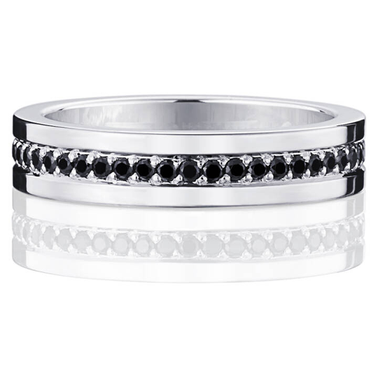 4½ & Black Stars Ring Vitguld