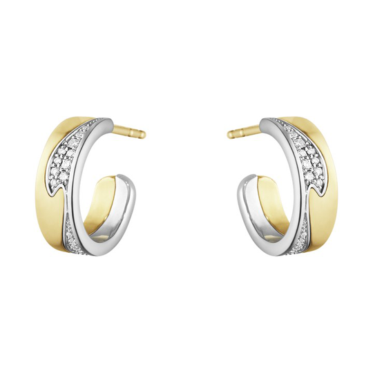 FUSION SMALL Örhänge Guld Vitguld PAVÉ 0.18 CT