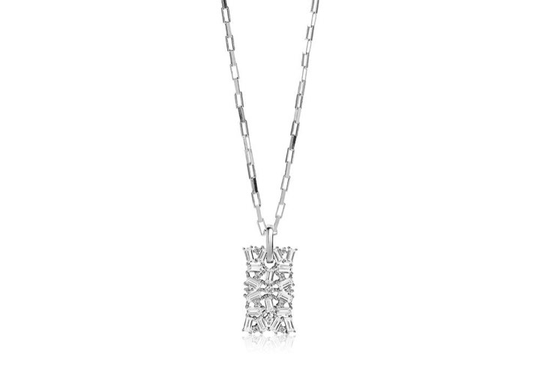 ANTELLA halsband vita Zirkoner (silver) 45 cm