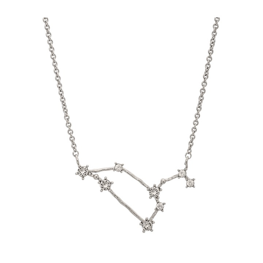 Leo (Lejonet) star sign halsband - Crystal (silver)