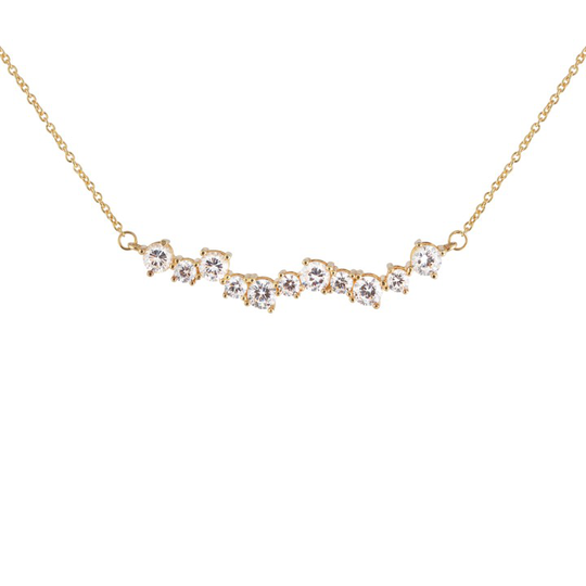 Gatsby stone halsband Guld 40-45 cm