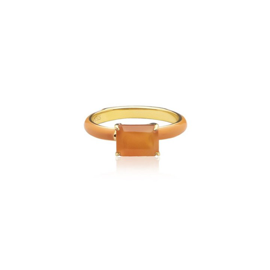 Iris enamel ring orange (gold)
