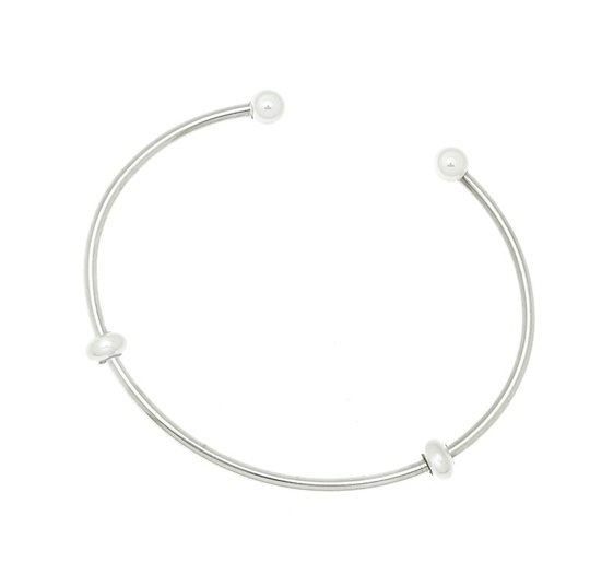 Letters bangle brace armband Silver