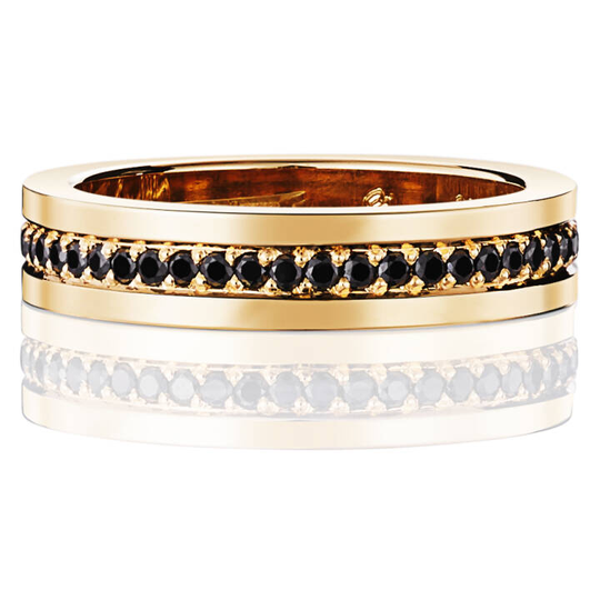 4½ & Black Stars Ring Guld