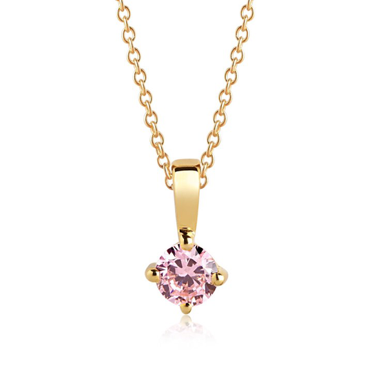 PRINCESS PICCOLO halsband Rosa Zirkoner (guld) 45 cm