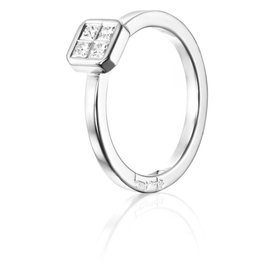 4 Love 0.20 ct diamant Ring Vitguld