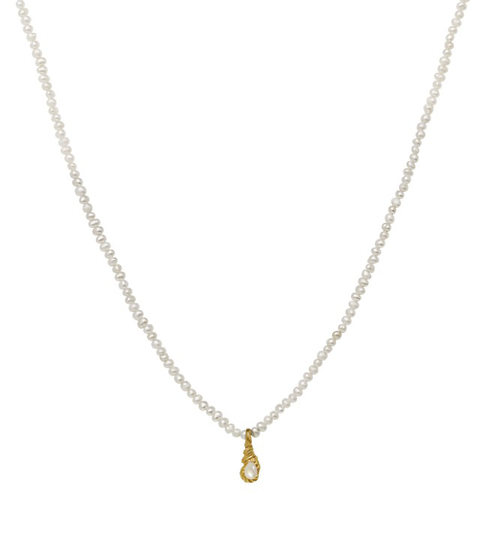 Aqua halsband pärlor 41 cm