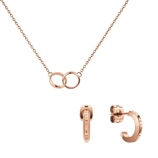 Daniel Wellington DW Elan Unity Necklace + Elan Earrings One size Roséguld