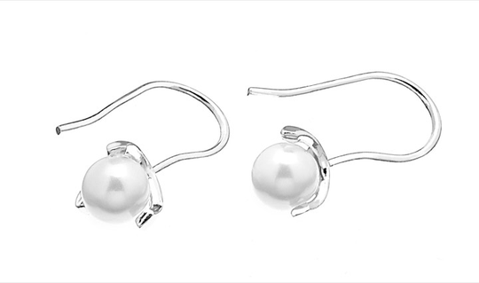 Pearl long örhänge Silver