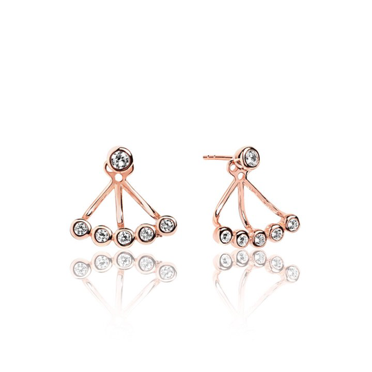 SARDINIEN EAR JACKETS vita Zirkoner (rosé)