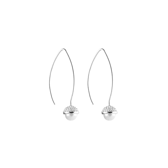 Pearl bubble long örhänge Silver