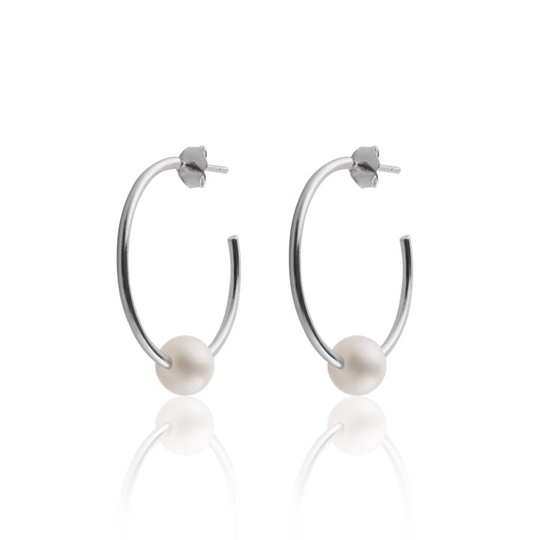 Pearl Hoops örhänge (silver)