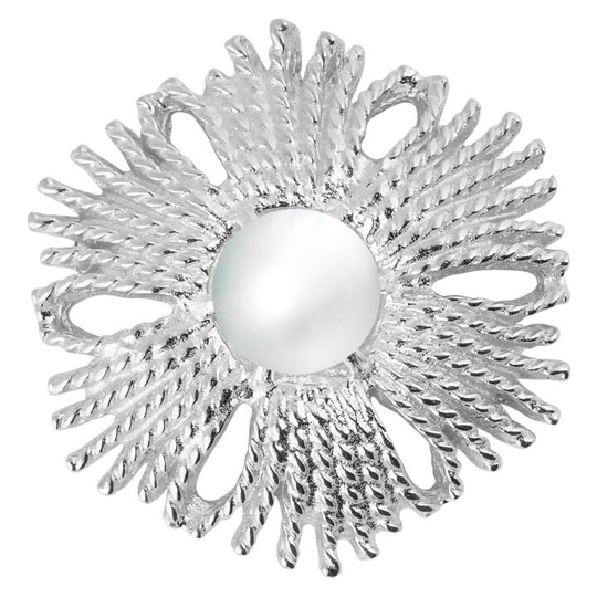 Gatsby big Pearl ring Silver 16/18