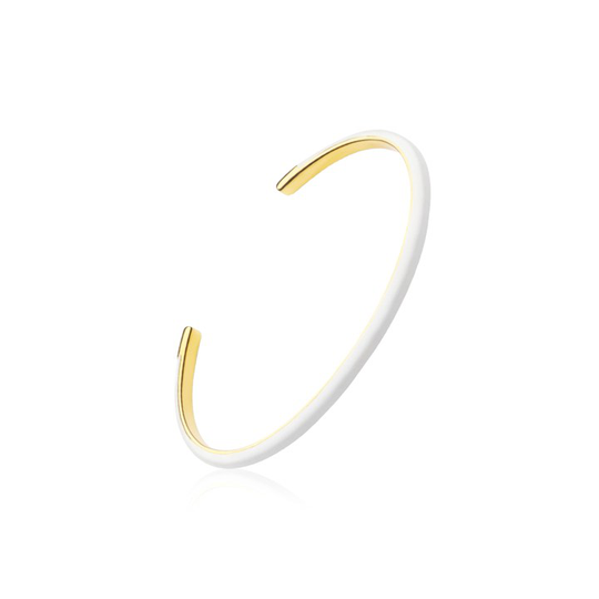 Enamel cuff white (gold)