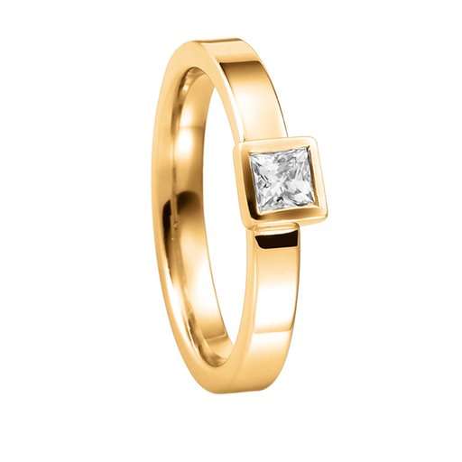 Diamantring i 18K guld, 56