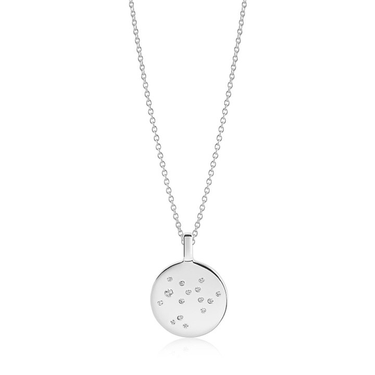 ZODIACO SAGITARIUS halsband vita Zirkoner (silver) 45 cm