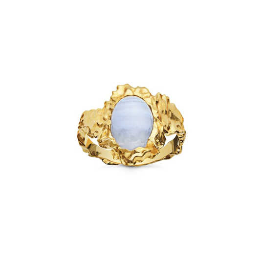 Goddess ring Blonde Agat (guld)