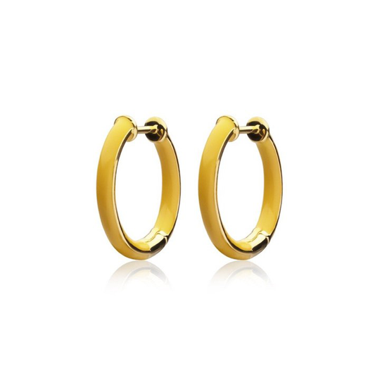 Enamel thin hoops yellow (gold)
