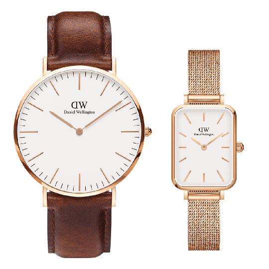Daniel Wellington DW Classic St Mawes + Quadro Melrose 40mm Roséguld