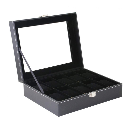 Klockbox för 10 Klockor - Svart