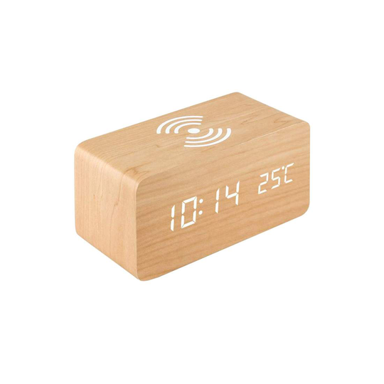 Digital Alarmklocka, Rektangulär - Beige