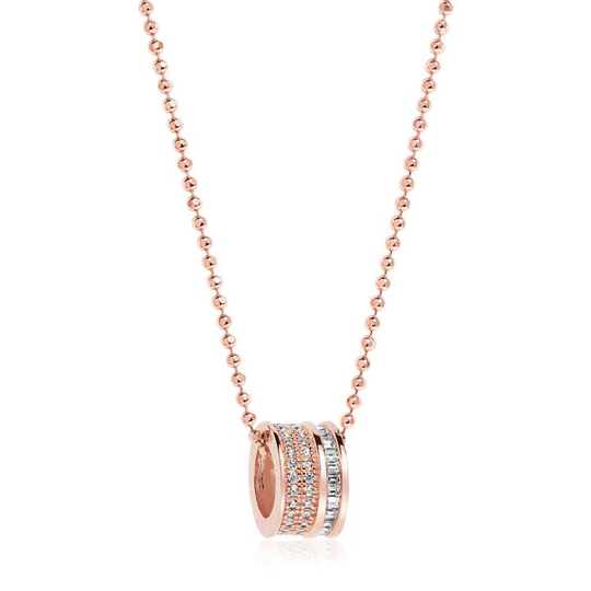 CORTE PICCOLO halsband vita Zirkoner (rosé) 45 cm